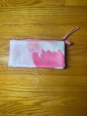 Pink Watercolor Pencil Case with double compartments